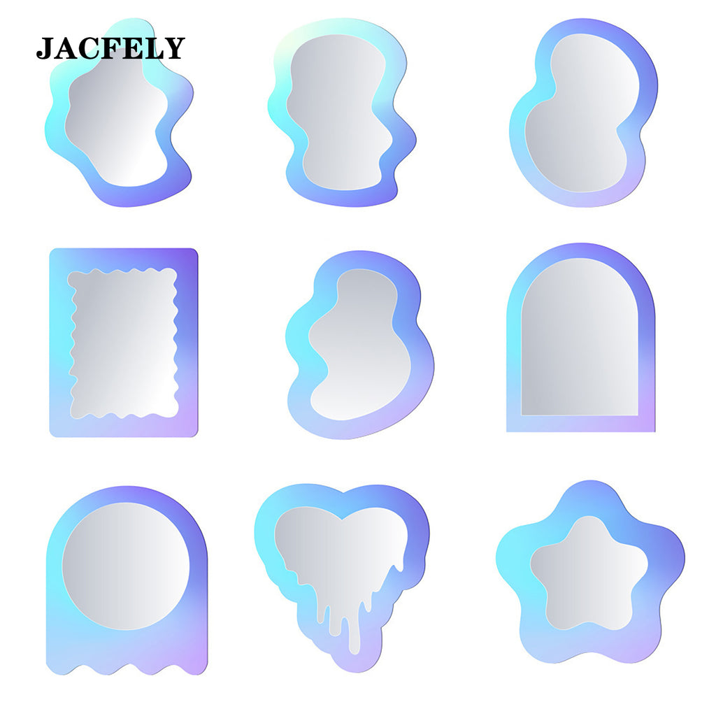 JACFELY Magnetic Locker Mirror, Iridescent School Locker Mirror, Decorative Magnetic Mirror