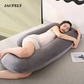 JACFELY G-Shaped Pregnancy Pillow, Maternity Body Pillow for Side Sleeping, Full Body Support Pillow for Belly, Back, Hips and Legs with Removable Cover