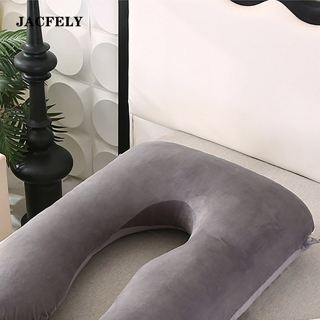 JACFELY G-Shaped Pregnancy Pillow, Maternity Body Pillow for Side Sleeping, Full Body Support Pillow for Belly, Back, Hips and Legs with Removable Cover