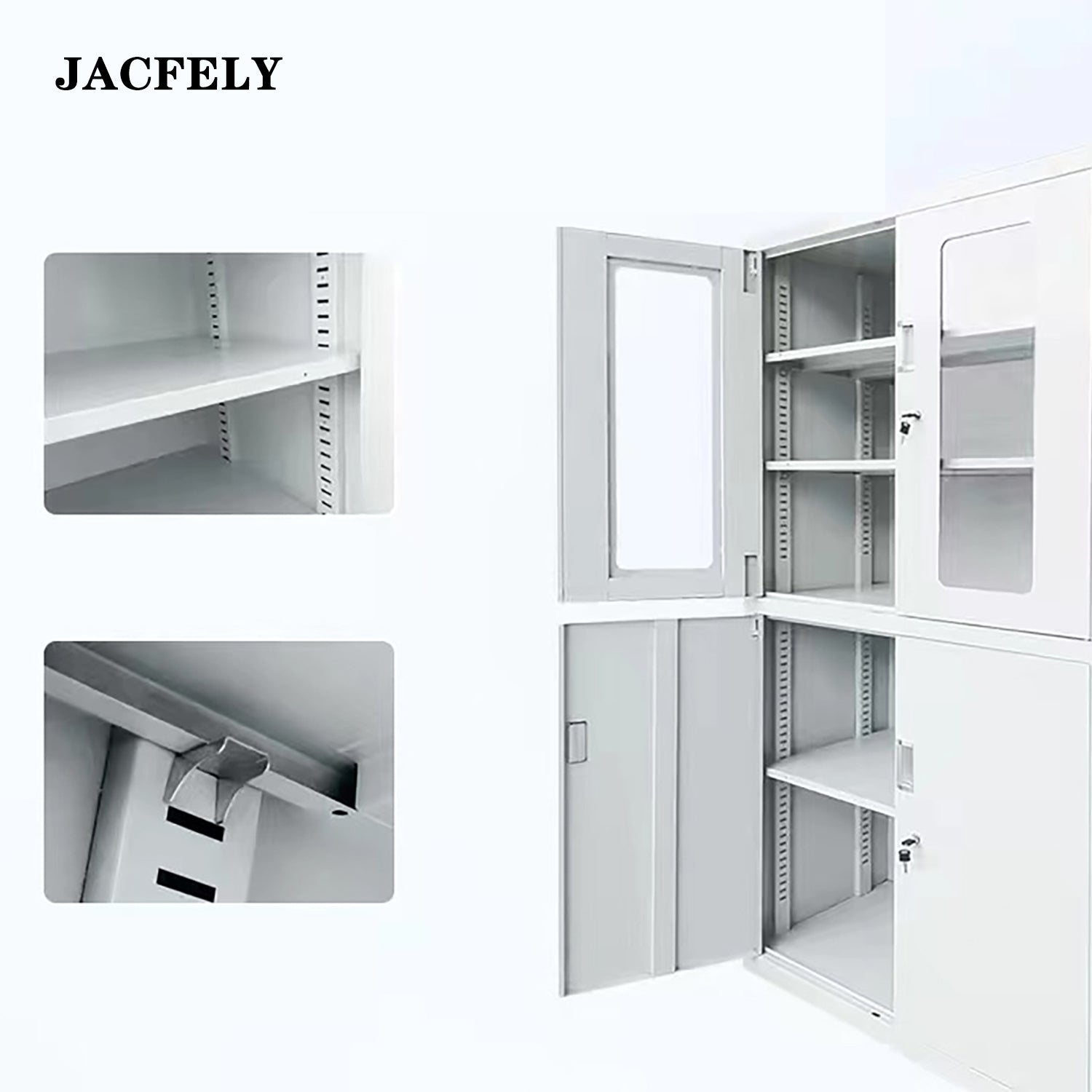 JACFELY Medicine Cabinets, All-Steel Laboratory Storage Cabinet for Instruments, Glassware, Samples and Medical Supplies