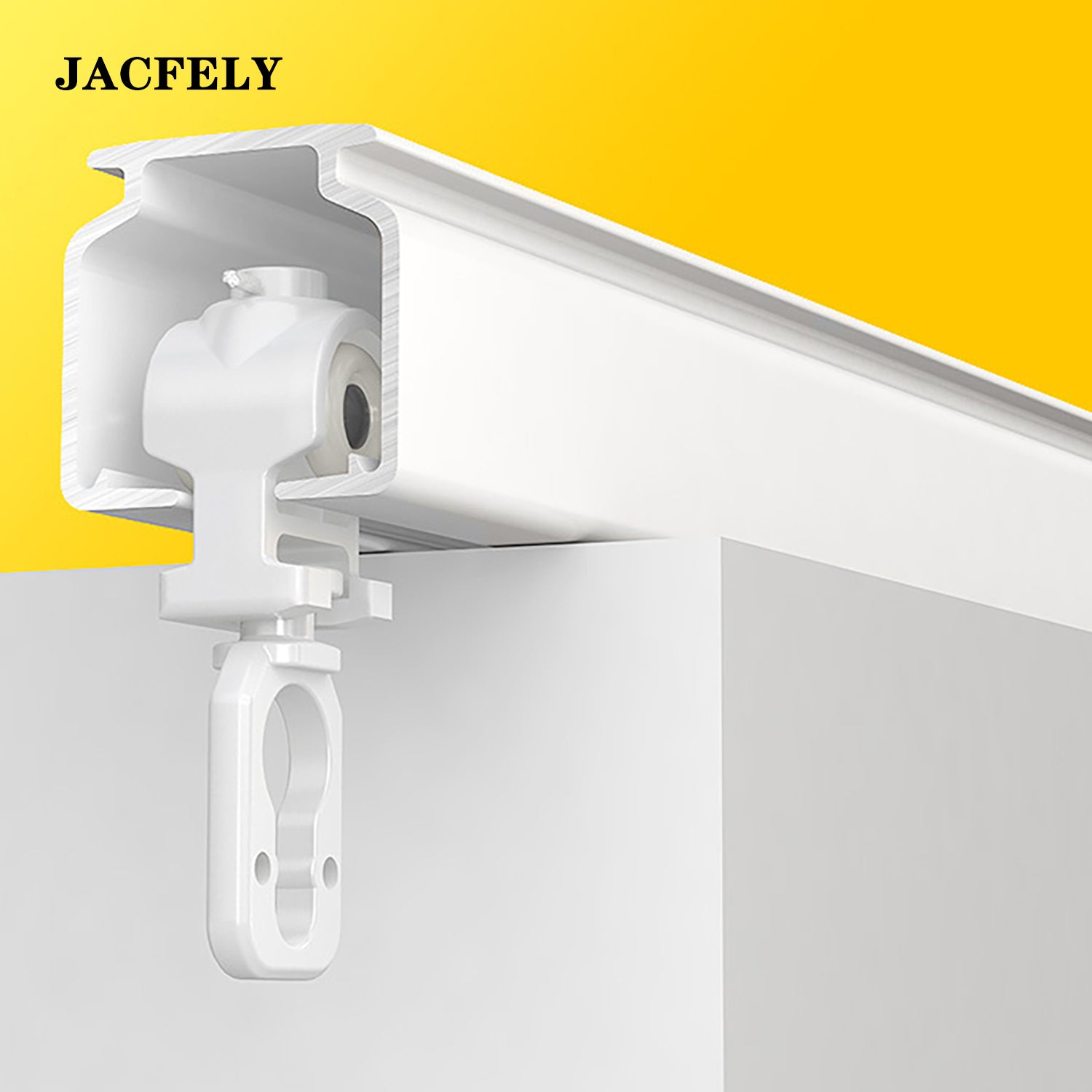 JACFELY Metal Curtain Rails, Aluminum Alloy Silent Curtain Track, Thickened Curtain Rail with Rollers