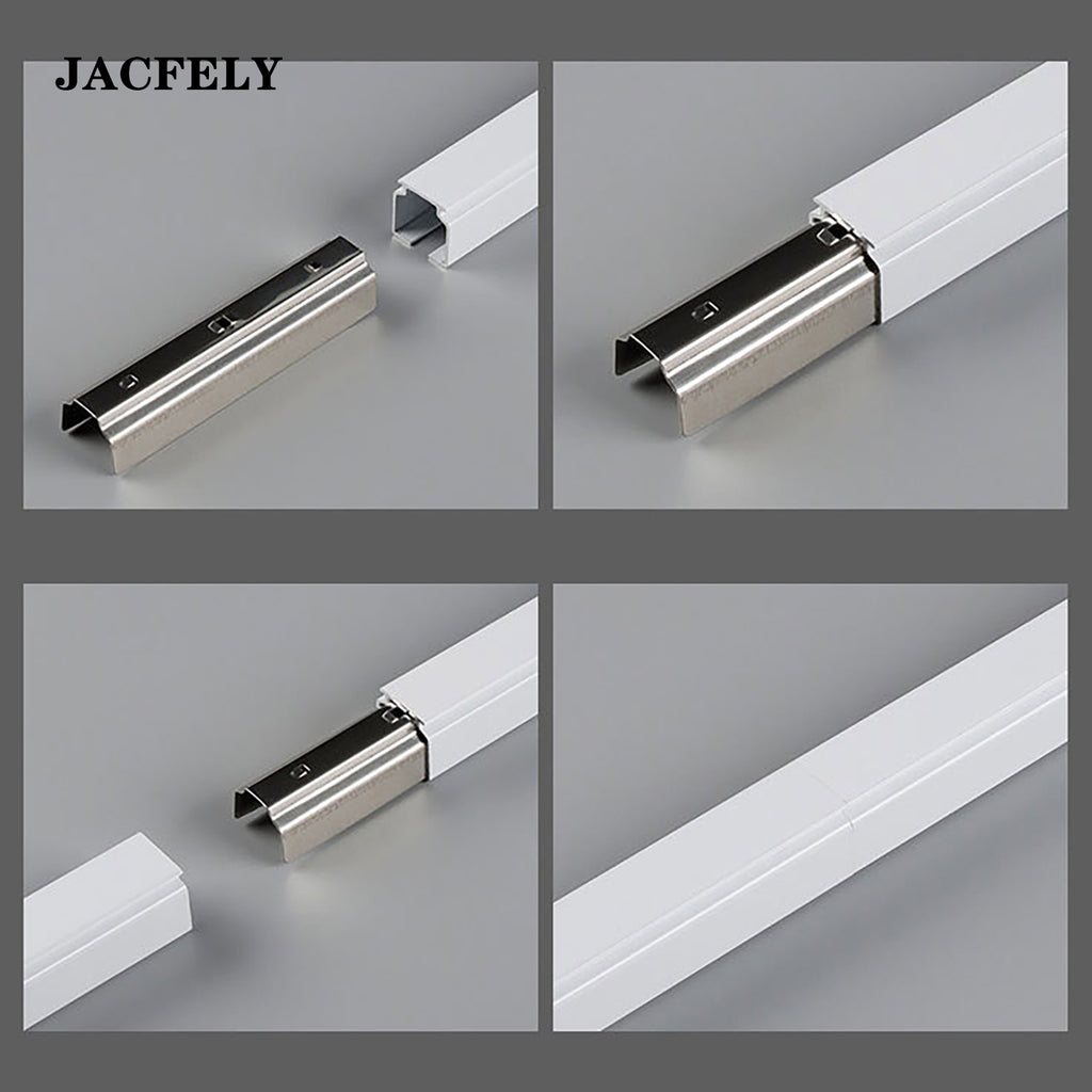 JACFELY Metal Curtain Rails, Aluminum Alloy Silent Curtain Track, Thickened Curtain Rail with Rollers