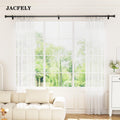 JACFELY Metal Curtain Rods, Black Adjustable Single Curtain Rod, Heavy Duty Drapery Rod
