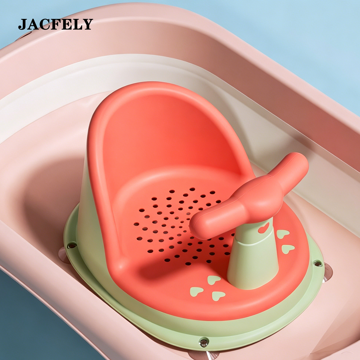 JACFELY Baby Bath Seat, Adjustable Infant Bathtub Seat and Support, Anti-Slip Baby Bath Chair for Sitting and Reclining, Portable Bath Seat