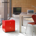 JACFELY Metal Cabinets with Wheels, Mobile Steel Storage Cabinet, Low Office Storage Cabinet