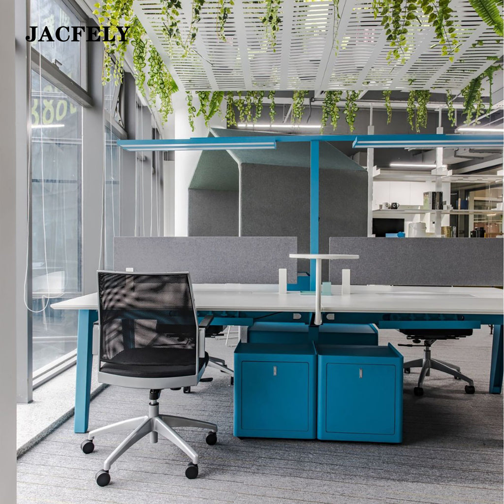 JACFELY Metal Cabinets with Wheels, Mobile Steel Storage Cabinet, Low Office Storage Cabinet