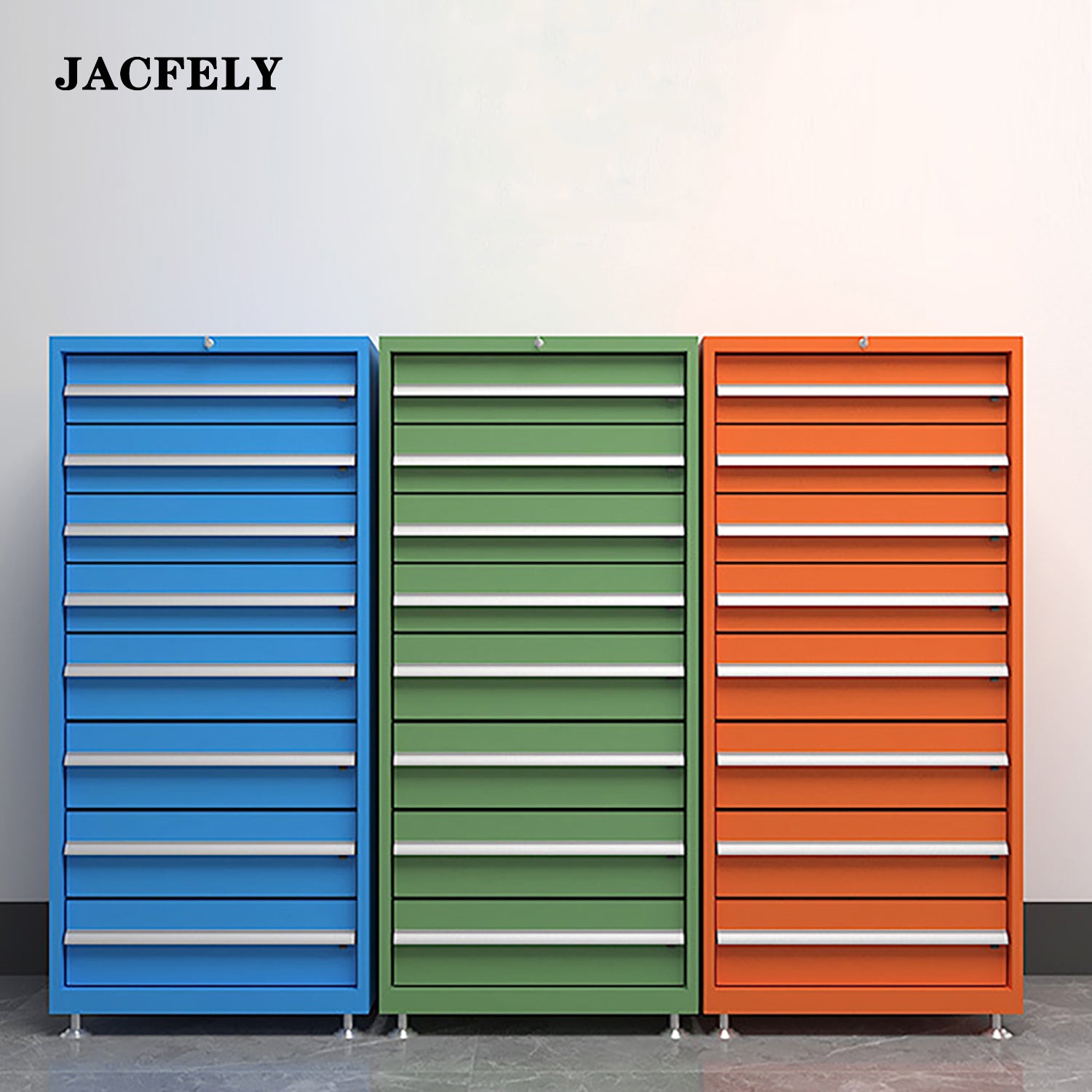 JACFELY Metal Tool Cabinets, Heavy Duty 8-Drawer Tool Cabinet, Thickened Steel Tool Chest with Locking Wheels